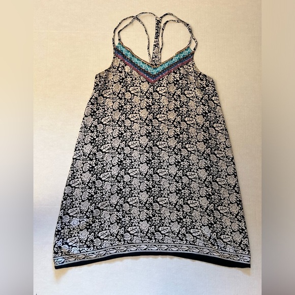 Angie black floral print strappy summerV neck dress Sz-S.  S19 - Picture 4 of 8